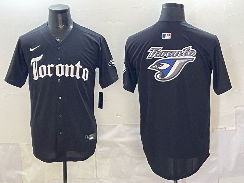 Men 2026 Toronto Blue Jays Blank Black 5th generation Joint Name Nike MLB Jersey style 011->->
